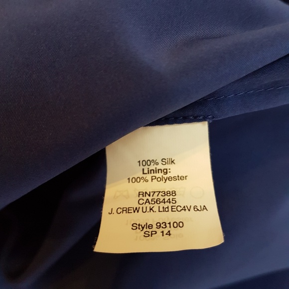 J.Crew Heidi Blue Silk Chiffon Dress Size 6 - Picture 8 of 8